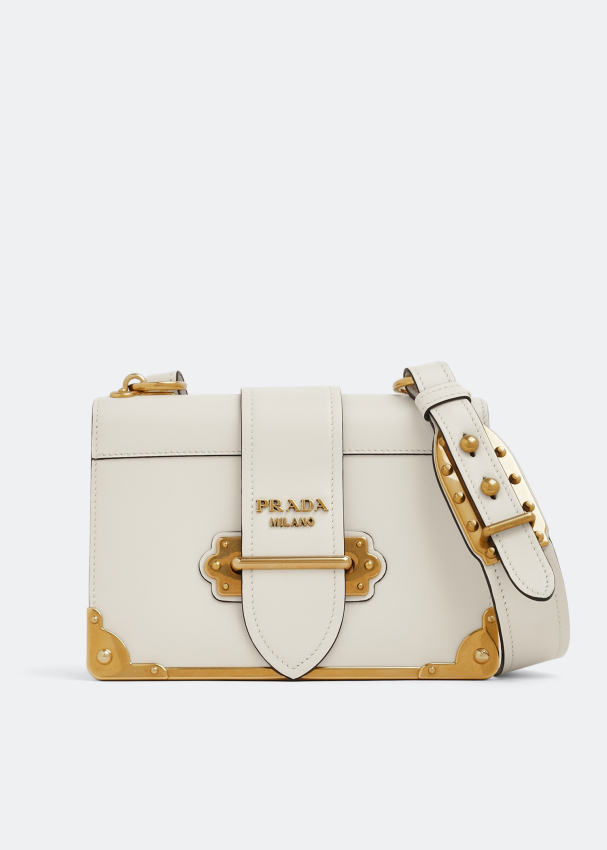 Prada Cahier leather shoulder bag for Women - White in UAE | Level Shoes
