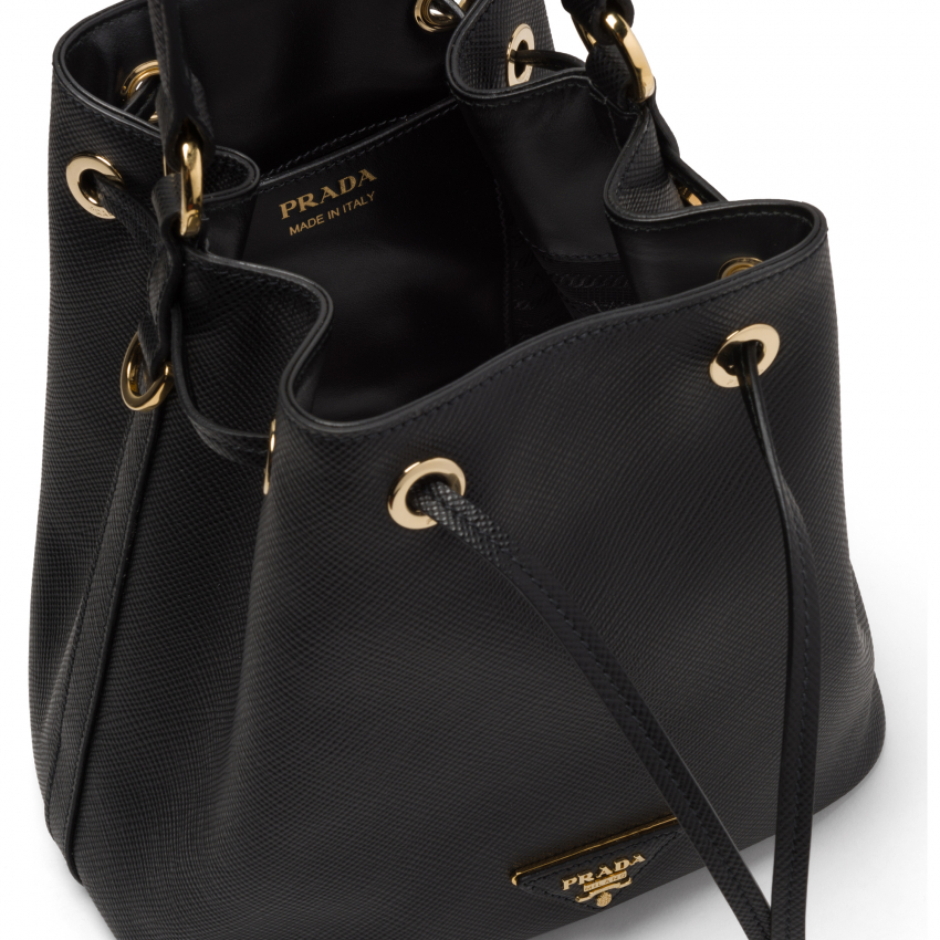 Prada Saffiano leather bucket bag for Women - Black in UAE | Level Shoes