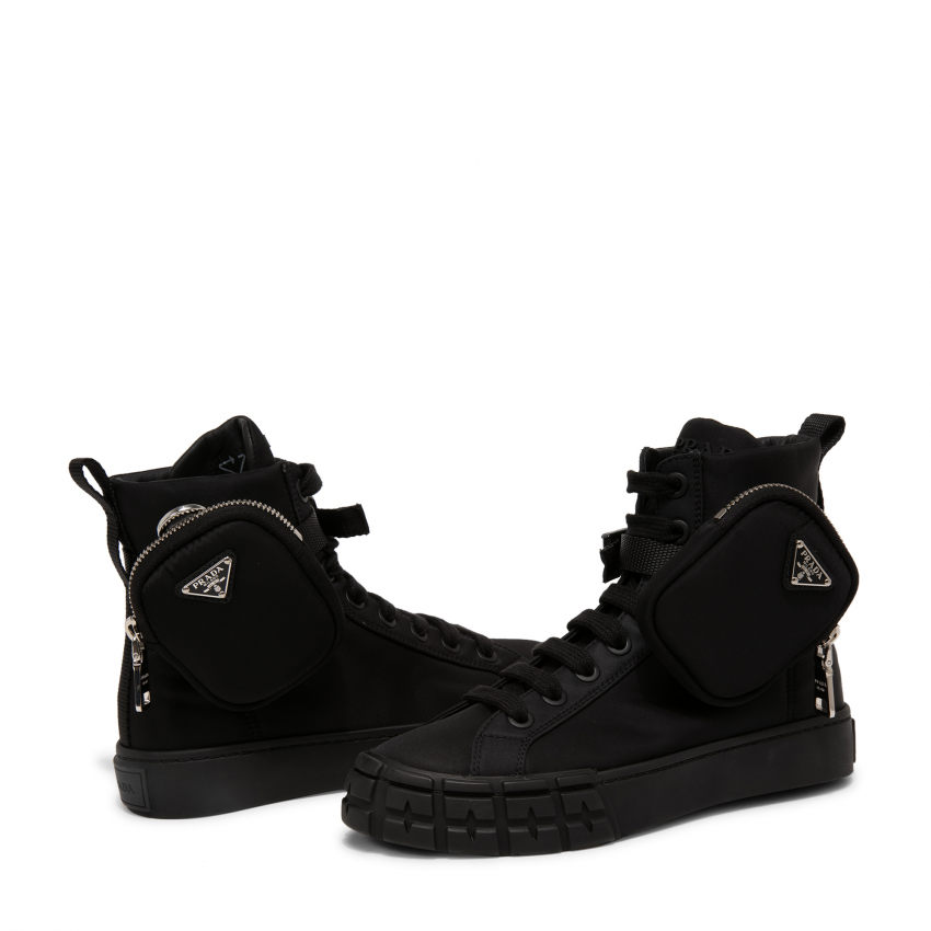 Prada Wheel Re-Nylon Gabardine sneakers for Women - Black in UAE | Level  Shoes