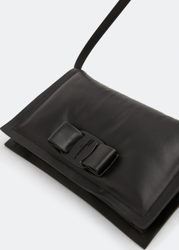 Ferragamo Viva Bow Leather Mini Bag in Black
