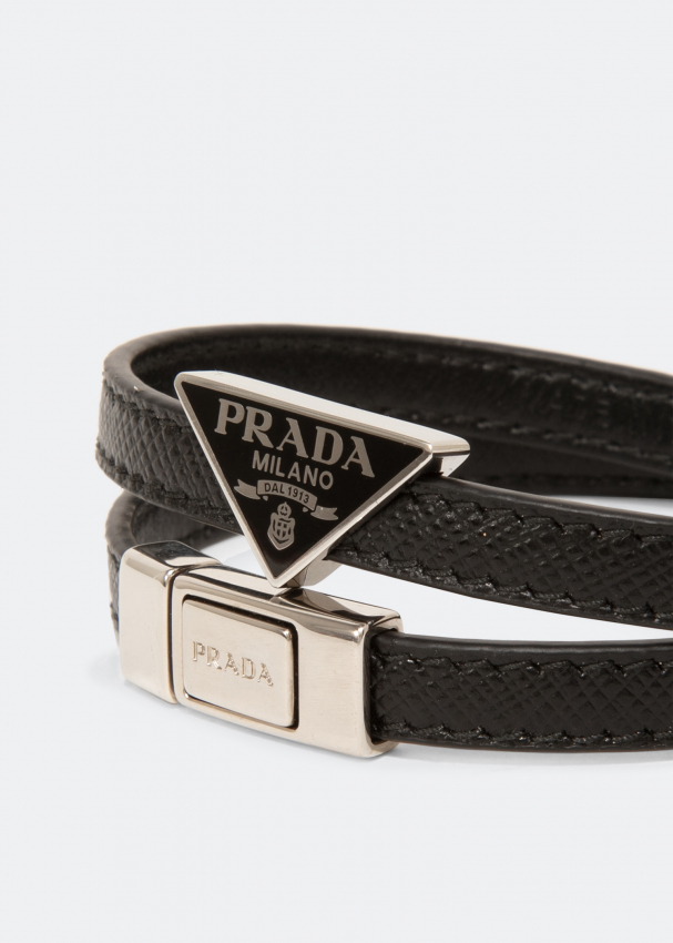 Prada Saffiano leather bracelet for Men - Black in UAE | Level Shoes