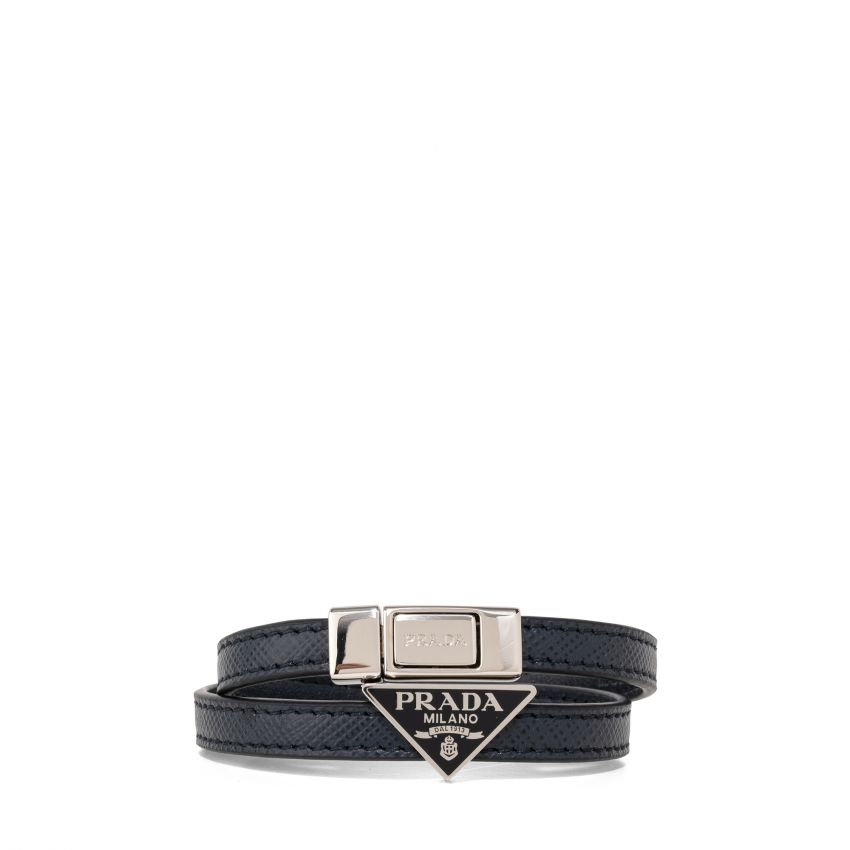 Prada Saffiano leather bracelet for Men - Blue in UAE | Level Shoes