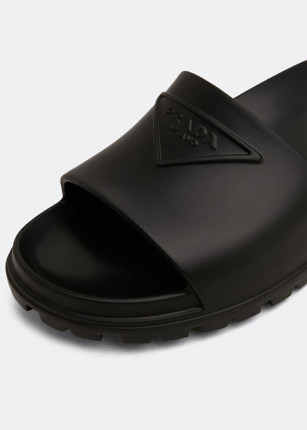 Prada Rubber slides for Men - Black in UAE | Level Shoes