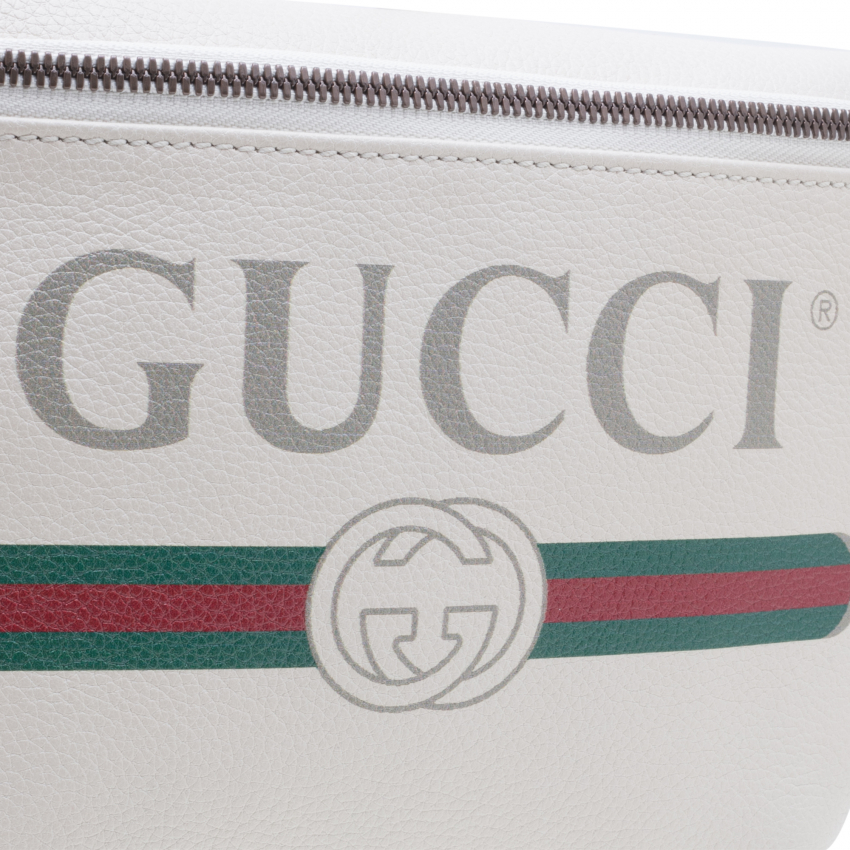 gucci white leather belt bag