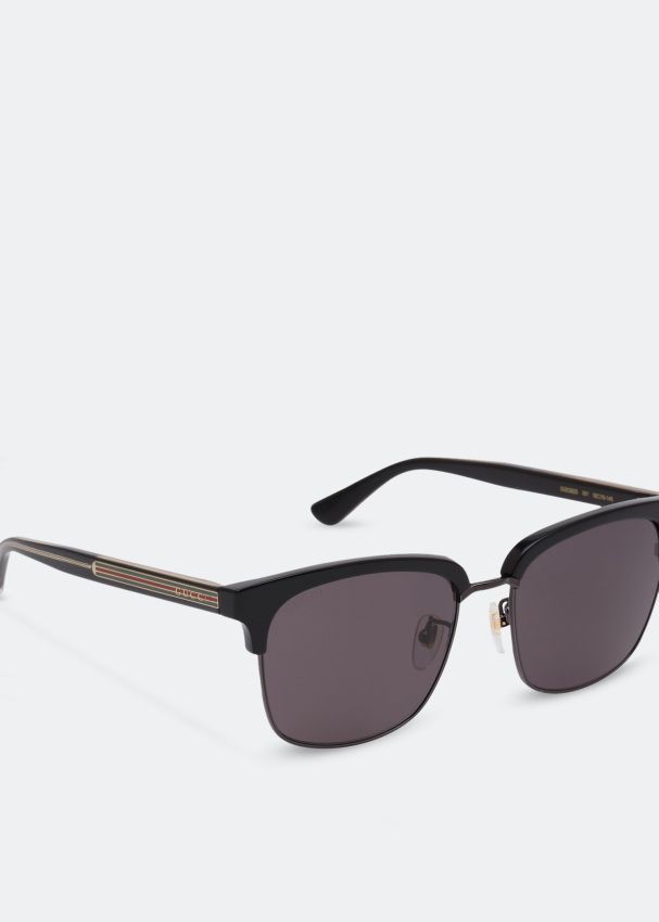 Gucci Rectangular Frame Metal Sunglasses For Men Black In Uae Level Shoes 