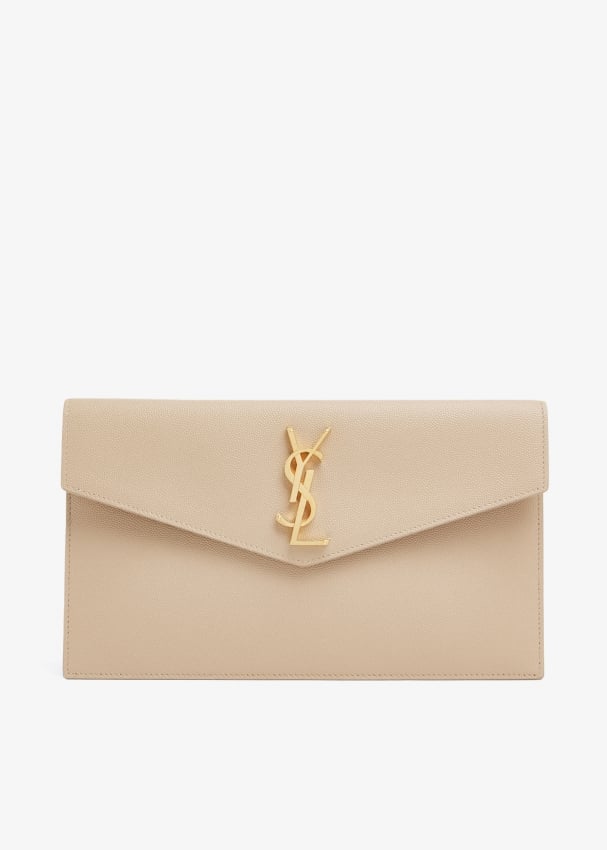 Saint Laurent Uptown pouch for Women - Beige in UAE | Level Shoes