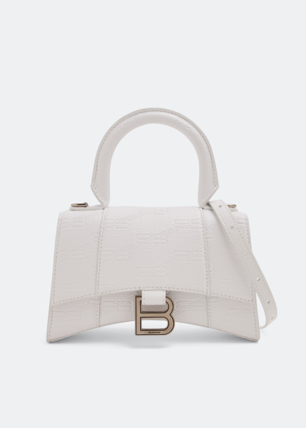 women's hourglass xs top handle bag in white