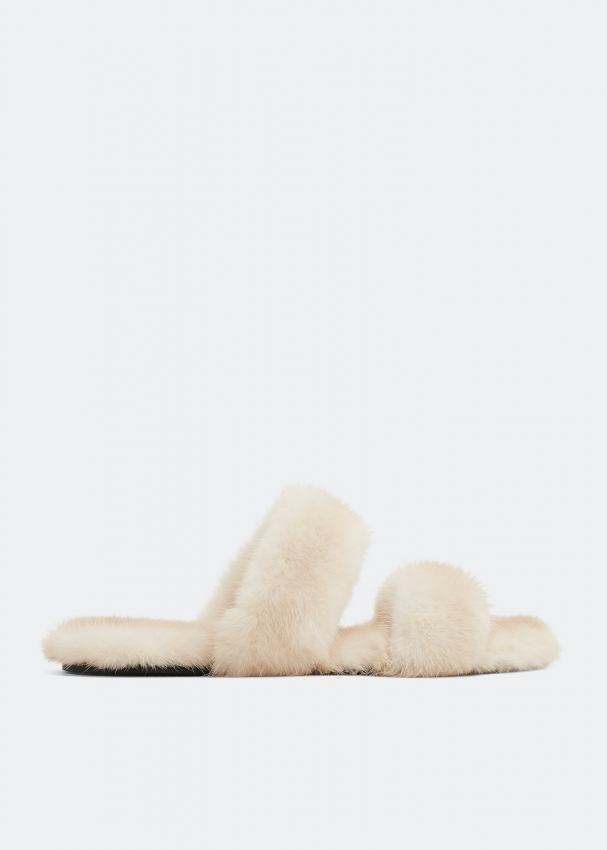 saint laurent fur sandals