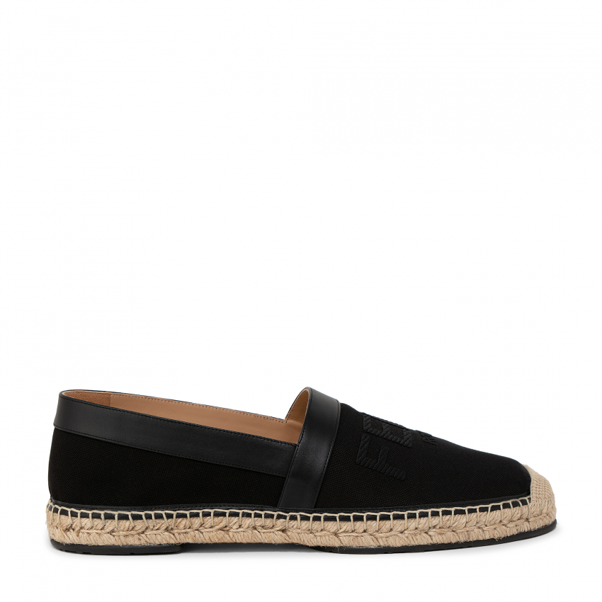 fendi black canvas espadrilles