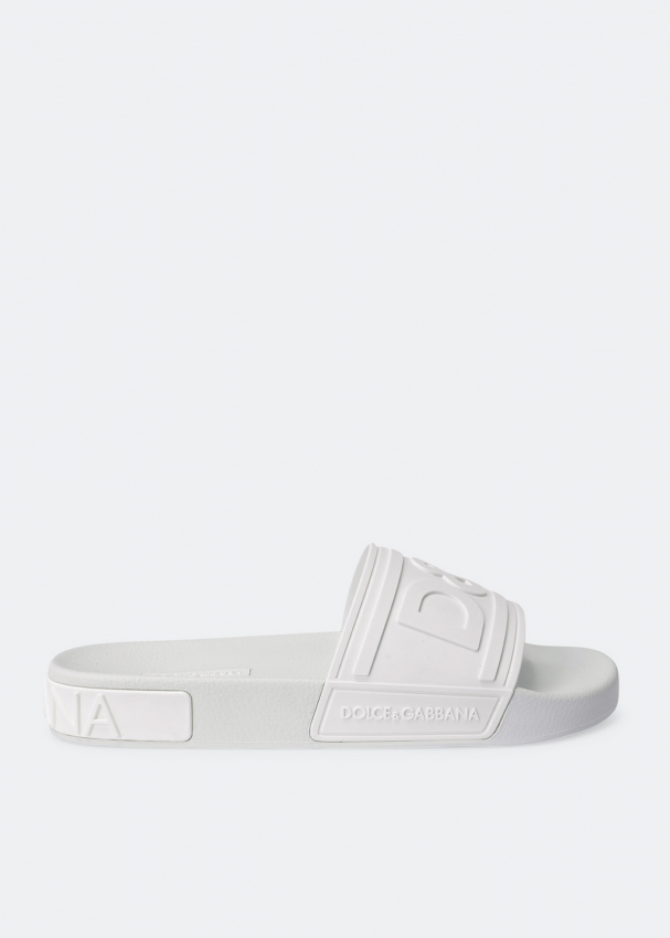 rubber beachwear sliders with d&g logo