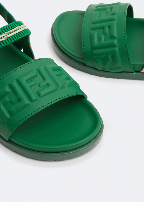 green fendi slippers