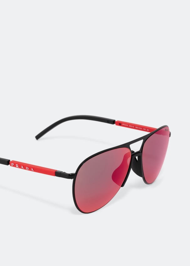 Prada Linea Rossa aviator sunglasses for Men - Black in UAE | Level Shoes