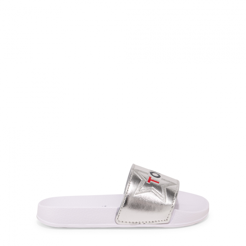 silver tommy hilfiger sliders