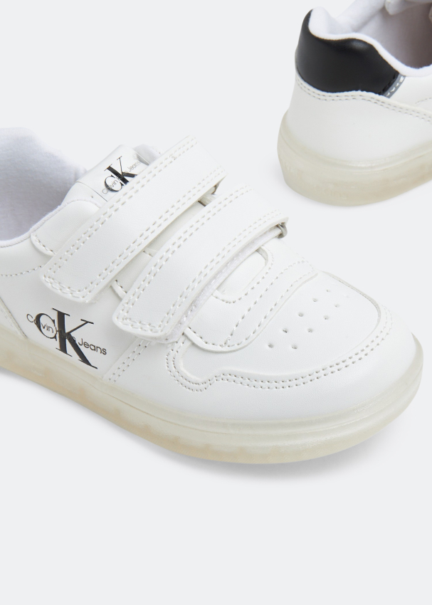 Calvin Klein Leather velcro sneakers for Baby - White in UAE | Level Shoes