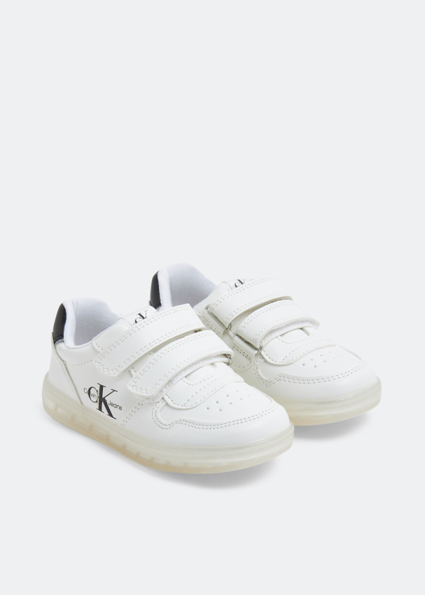 Calvin Klein Leather velcro sneakers for Baby - White in UAE | Level Shoes