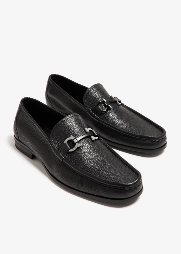 Ferragamo pebbled leather loafers hotsell