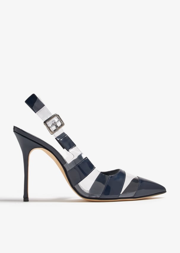 Navy slingback pumps online