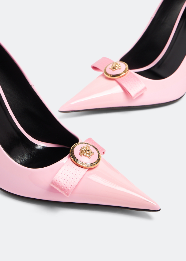 Gianni Ribbon High Pumps Pink | Versace US