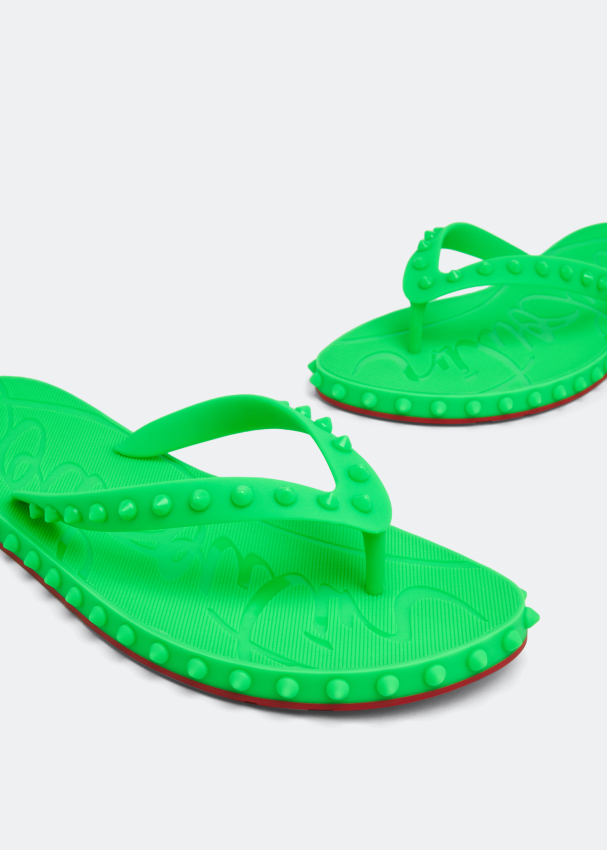 Christian Louboutin Super Loubi Flip Flop Fluo Green