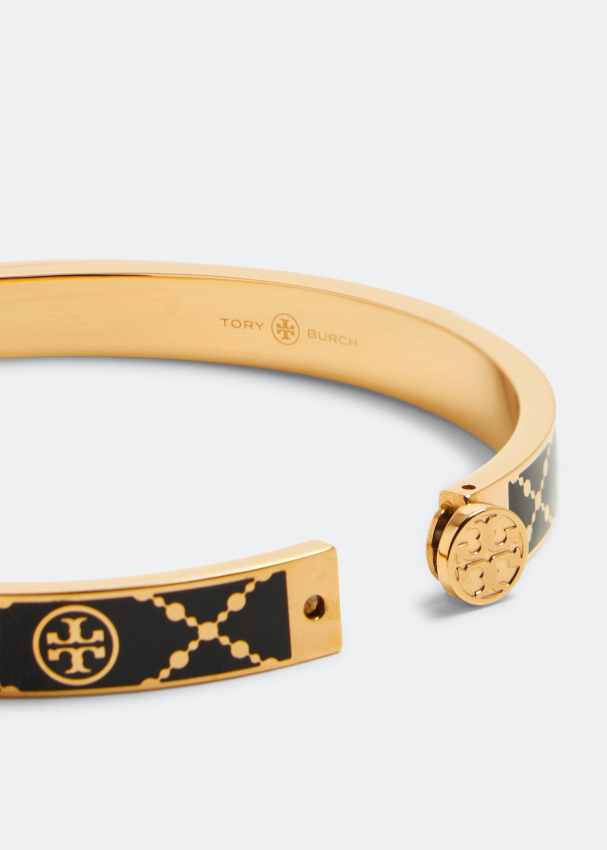 discounts outlet store - Tory Burch- Kira Enamel Leather Inlay Bracelet in  Black with Gold, 1/2” black | www.pipalwealth.com