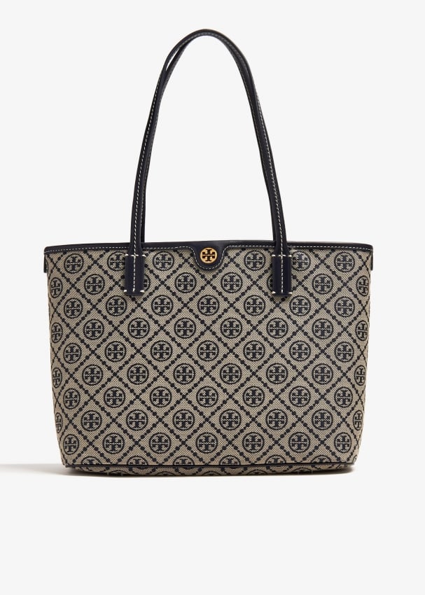 Tory Burch Small T Monogram zip tote bag for Women Blue in KSA Level Shoes