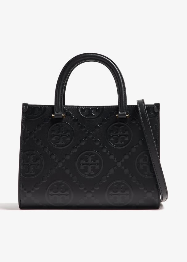 T Monogram embossed tote bag