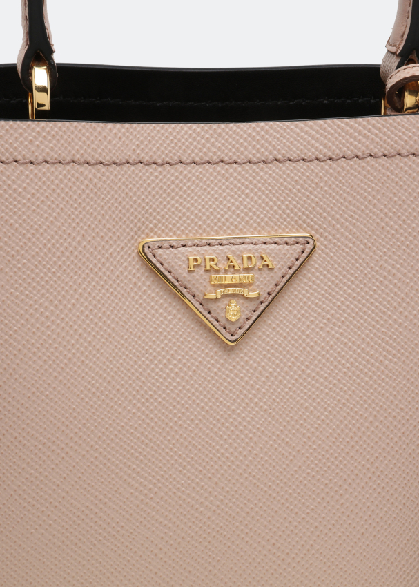 Small Saffiano Leather Prada Panier Bag Beige color