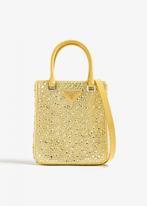 Prada Small Panier Crystal-embellished Tote Bag