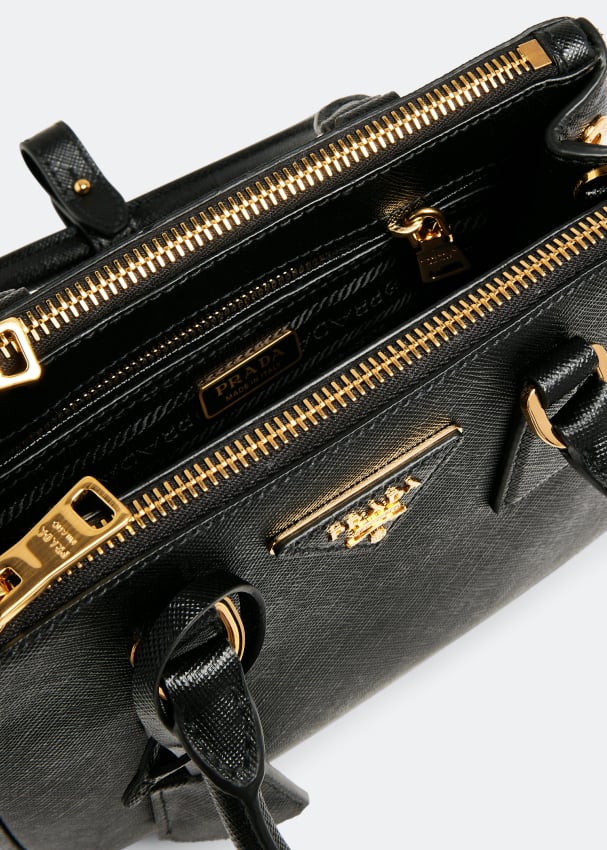 Small Prada Galleria Saffiano Leather Bag, Women, Black