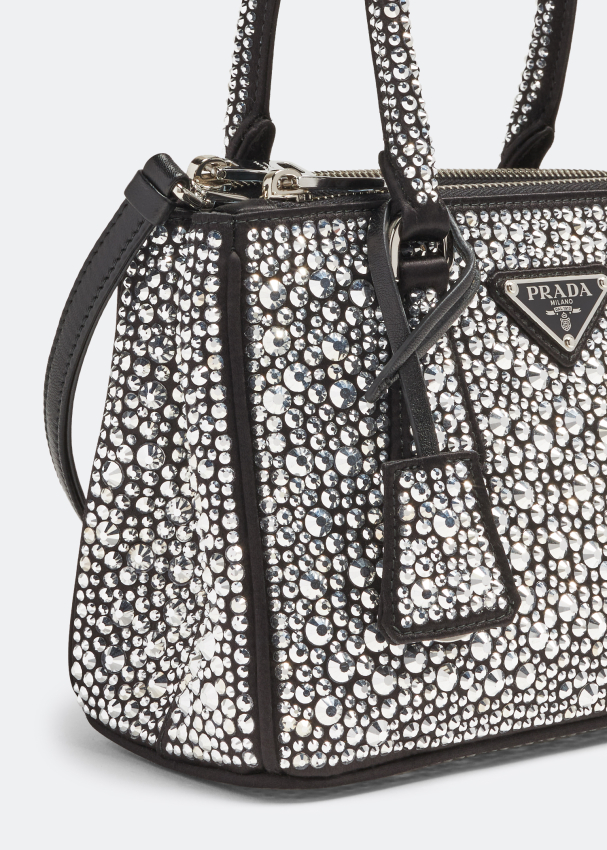 Prada Mini Galleria Crystal-embellished Tote Bag