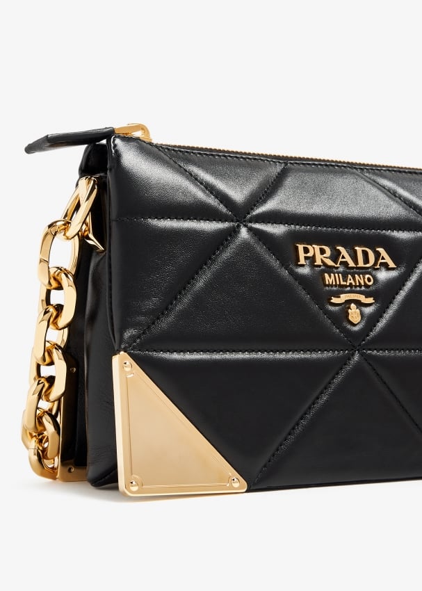 Prada quilted leather hotsell shoulder bag