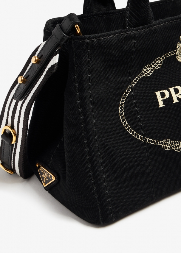 Prada Small Cotton Canvas tote bag for Women Black in UAE