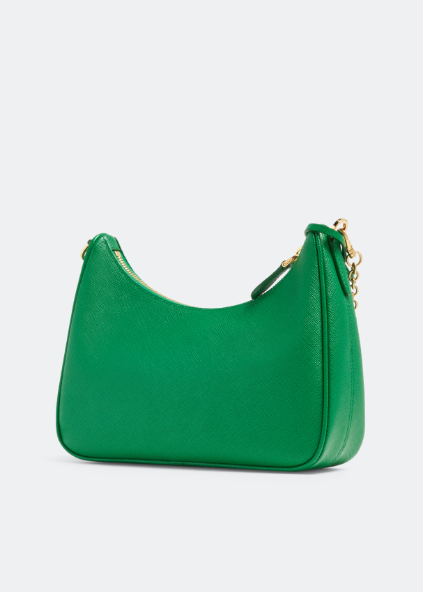 PRADA Re-Edition 2005 Saffiano Leather Shoulder Bag Emerald Green