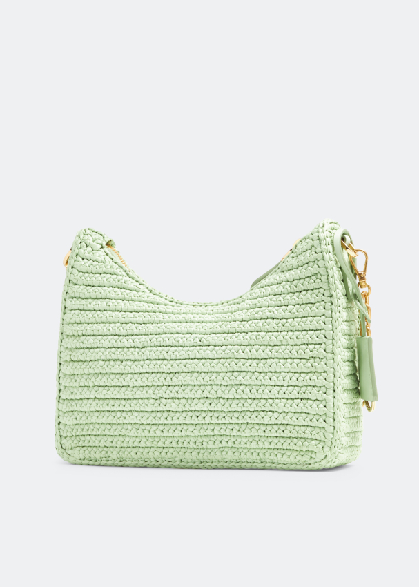 Re Edition Crochet Shoulder Bag in White - Prada