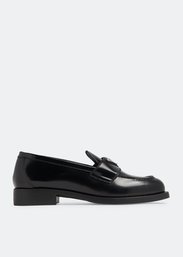 Prada Unlined brushed leather loafers for Women - Black in UAE | Level ...