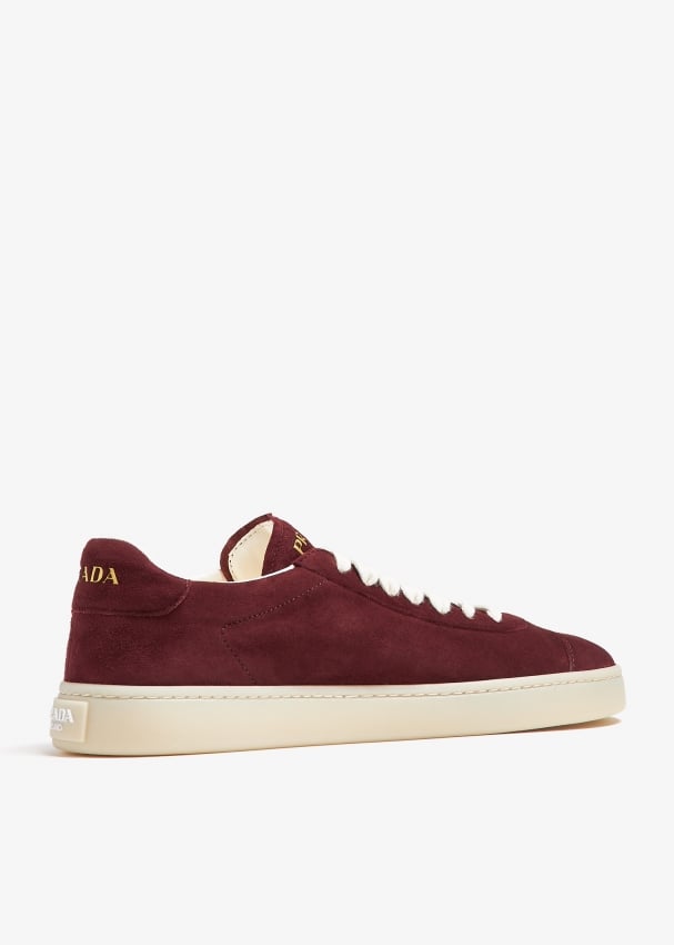 Prada Suede sneakers for Women Burgundy in KSA Level Shoes