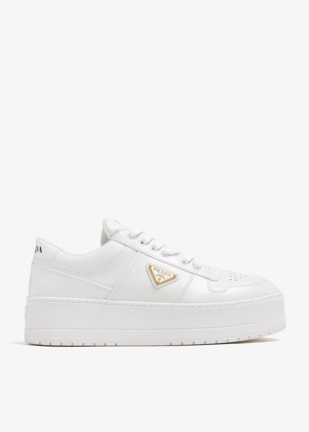 Prada Downtown Bold leather sneakers for Women White in KSA Level Shoes