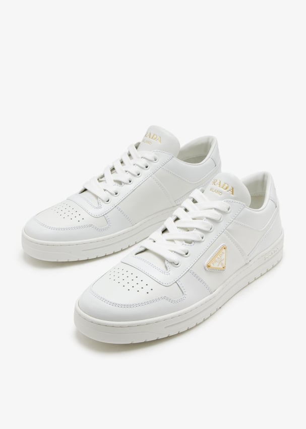 Prada white tennis shoes online