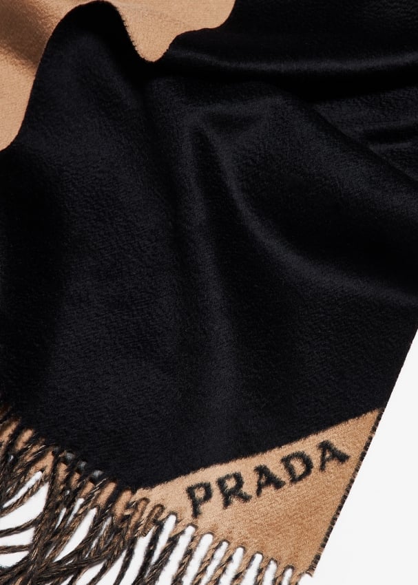 Prada Double cashmere scarf for Women Black in UAE Level Shoes