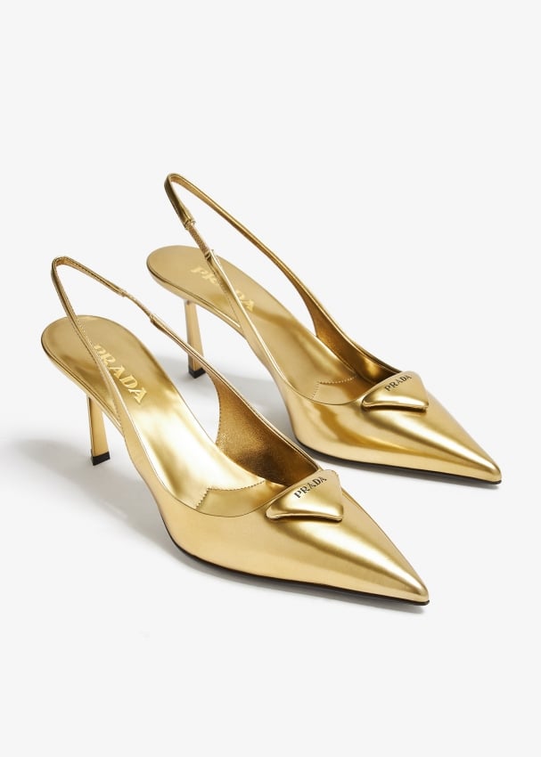 Prada metallic shoes hotsell