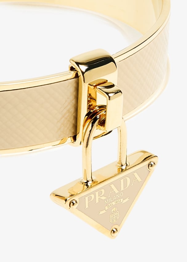 Prada Saffiano patent leather bracelet for Women Gold in UAE Level Shoes