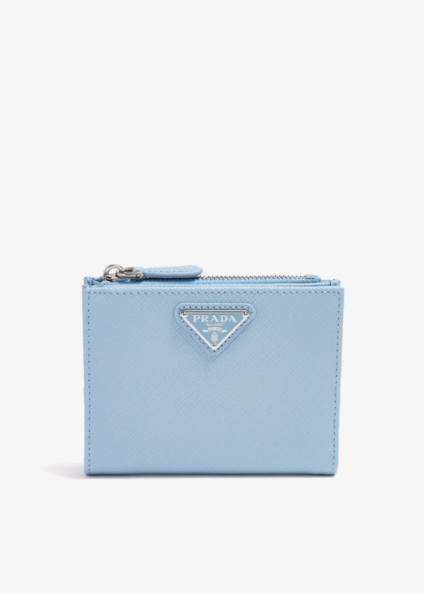 Prada blue card holder best sale