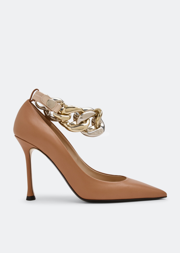 NO.21 Chunky chain-embellished pumps for Women - Beige in UAE | Level Shoes