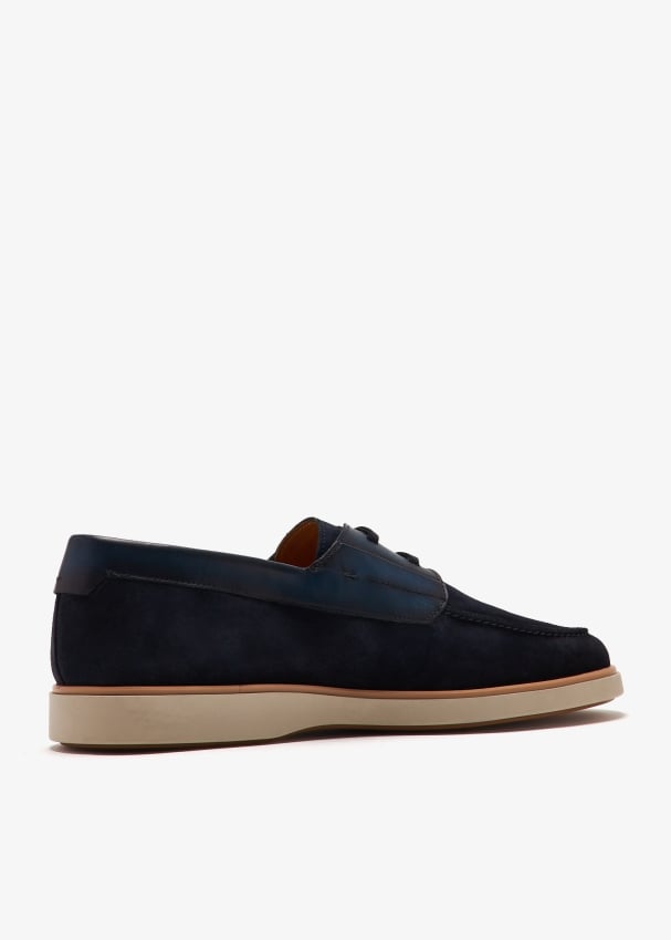 Magnanni Suede boat shoes for Men Navy in UAE Level Shoes