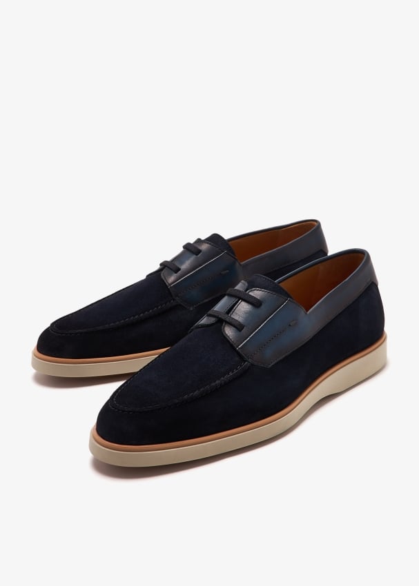 Magnanni Suede boat shoes for Men Navy in UAE Level Shoes