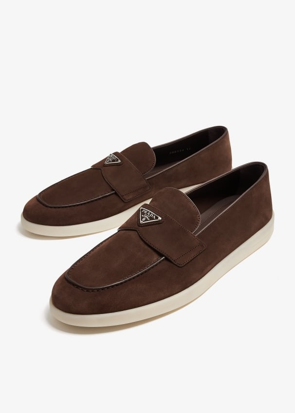 Prada Suede loafers for Men Brown in KSA Level Shoes