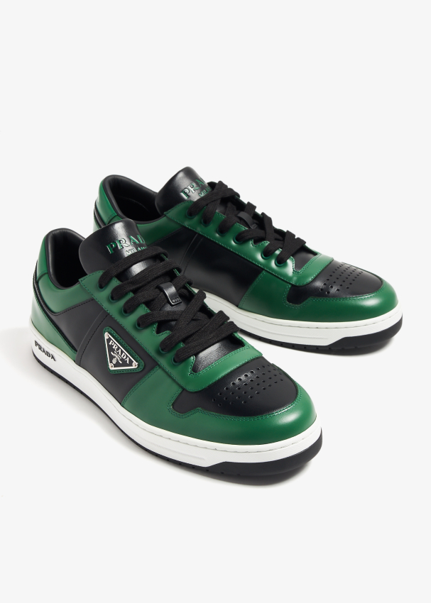 Prada Downtown leather sneakers for Men - Green in UAE | Level Shoes
