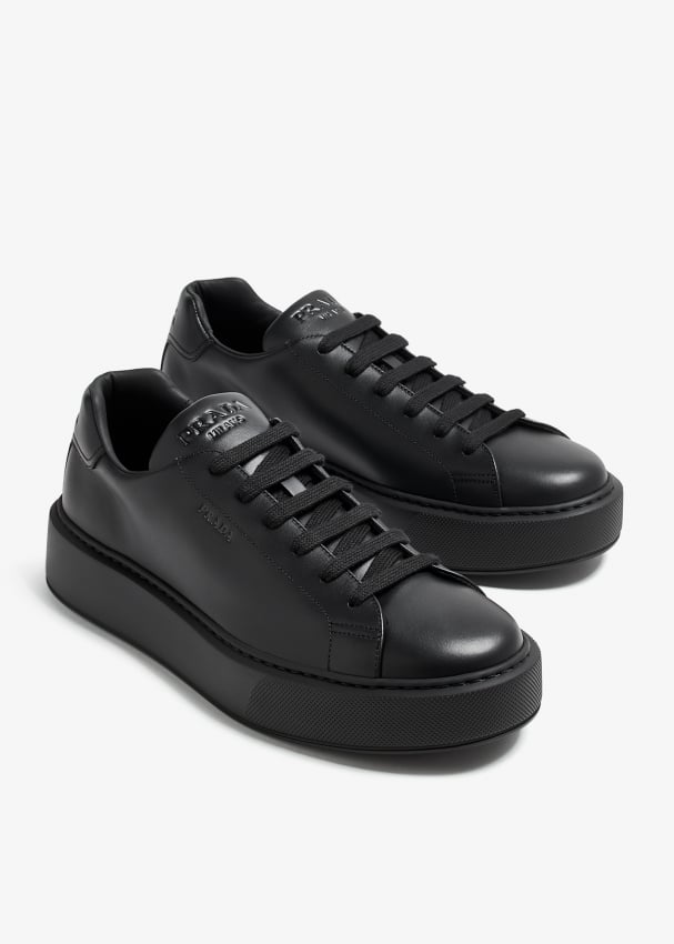 Prada leather platform sneakers online