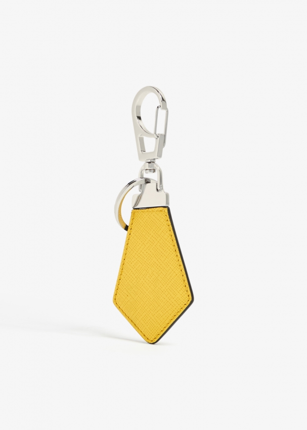 Saffiano hot sale leather keychain