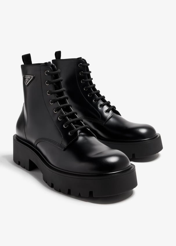 Prada lace up boots online